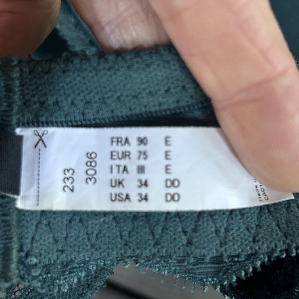 Chantelle Green Rive Gauche T shirt 3086 Balconette Bra 34DD - Picture 5 of 10